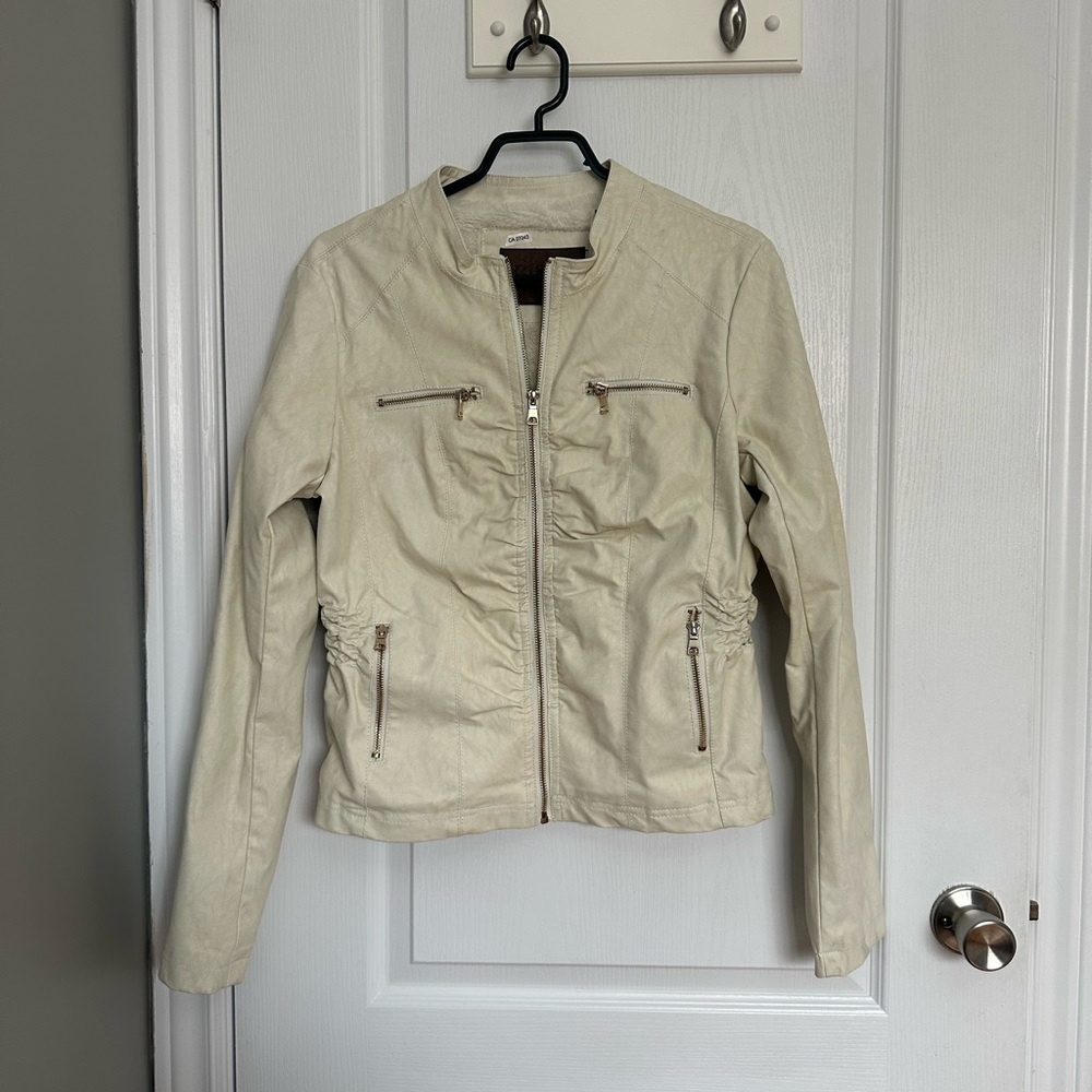 Ci Sono Light Tan Faux Leather Jacket